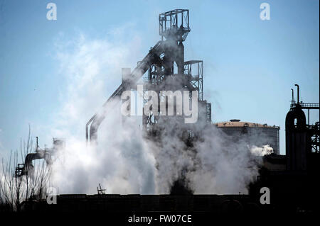 Port Talbot, UK. 31st Mar, 2016. The Tata Steel Works in Port Talbot this afternoon. Tata Steel is selling its entire loss-making UK business, with more than 4,000 jobs at the Port Talbot site currently at risk. Credit:  Phil Rees/Alamy Live News Stock Photo