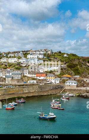 View over the harbor of the fishing village Mevagissey in Cornwall, England, UK Stock Photo