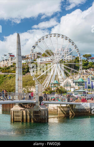 Footbridge and Harbor of Torquay, Torbay, England, UK Stock Photo