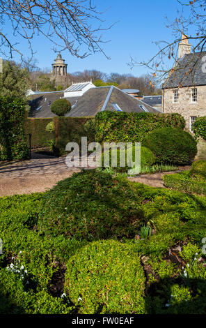 A view of the beautiful Dunbars Close Garden, just off of Canongate on the Royal Mile in Edinburgh, Scotland. Stock Photo