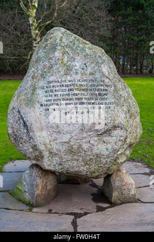 EDINBURGH, SCOTLAND - MARCH 10TH 2016: A view of the Norwegian War Memorial Stone in West Princes Street Gardens, Edinburgh on 1 Stock Photo