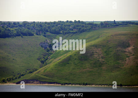 Great river in the hills. Dniester, Ukraine Stock Photo