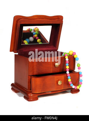wooden jewelery box Stock Photo