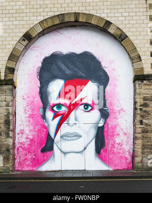 Mural depicting music icon David Bowie, after his death in 2016.