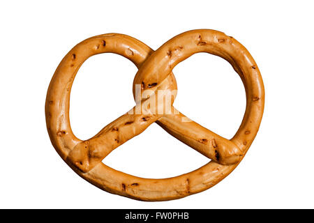 pretzel isolated on white background. closeup, clipping path Stock Photo