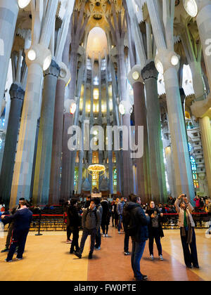 The Basílica i Temple Expiatori de la Sagrada Família designed by Spanish architect Antoni Gaudí -  Barcelona, Spain Stock Photo
