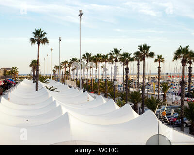 Passeig Maritim de Port Olimpic - Barcelona, Spain Stock Photo