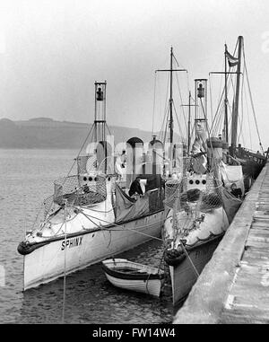 AJAXNETPHOTO. 1903-1905 (APPROX). LOCATION UNKNOWN, POSSIBLY FALMOUTH, ENGLAND. - ROYAL DUTCH NAVY TORPEDO BOATS SPHINX AND PYTHON MOORED ALONGSIDE QUAY WALL. SHIPS WERE ORDERED IN 1902 AND 1903 FOR THE DEPARTMENT OF THE COLONIES TO SERVE IN THE DUTCH EAST INDIES. DELISTED AND SOLD IN 1921.   PHOTO:AJAX VINTAGE PICTURE LIBRARY  REF:()AVL NA SPHINX PYTHON 1903 Stock Photo