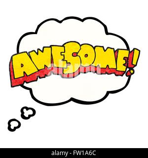 awesome freehand drawn thought bubble textured cartoon Stock Vector