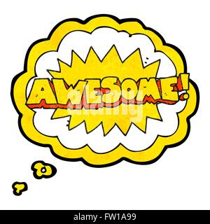 awesome freehand drawn thought bubble textured cartoon shout Stock Vector