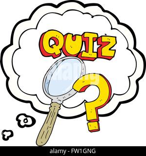 freehand drawn thought bubble cartoon quiz symbol Stock Vector