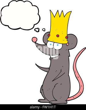 freehand drawn thought bubble cartoon rat king Stock Vector