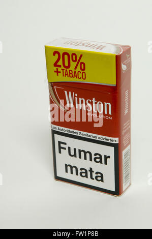 Winston Evolution Packet Cigarettes Tobacco Stock Photo