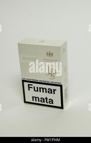 John Player Special JPS White Cigarettes Packet Stock Photo