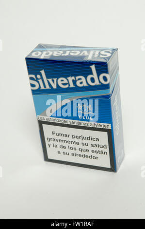 Silverado American Blend Blue Cigarettes Stock Photo