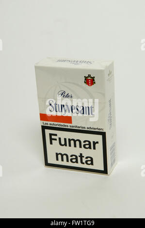 Peter Stuyvesant Cigarettes packet on white background Stock Photo