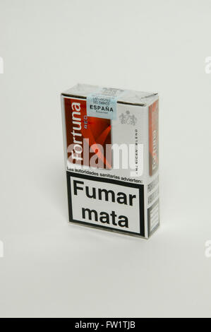 Fortuna Cigarettes packet on white background. Stock Photo