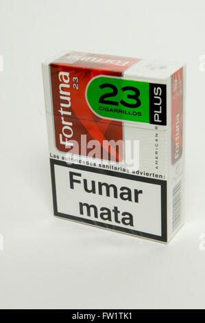 Fortuna Cigarettes packet on white background. Stock Photo