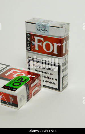 Two packets of Fortuna Cigarettes on white background Stock Photo