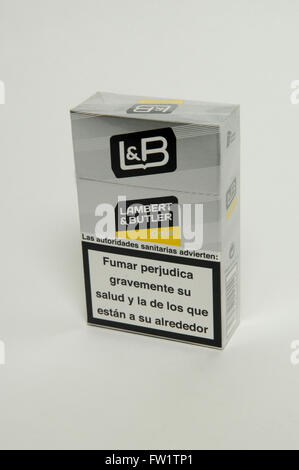 Packet of Lambert and Butler Cigarettes on white background Stock Photo