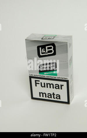 Packet of Lambert and Butler Cigarettes on white background Stock Photo