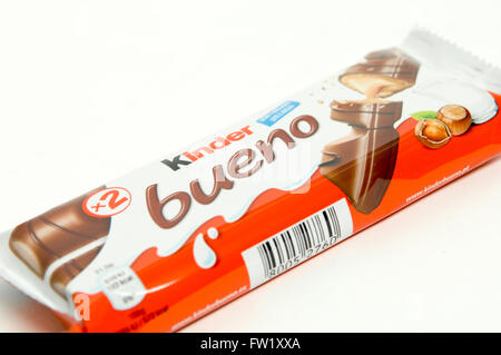 Kinder Bueno (kinder is German for "children",bueno is Spanish for "good" or "tasty") Stock Photo