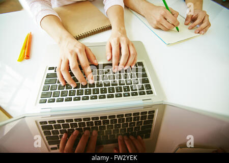Using laptop Stock Photo
