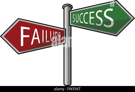 success or failure signpost Stock Vector