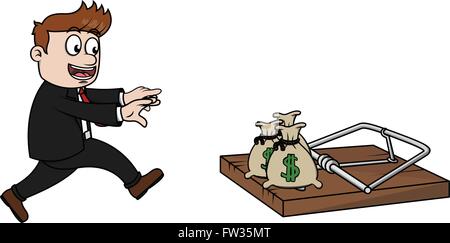 Vector of a mousetrap with money, dollar banknotes Stock Vector Image ...