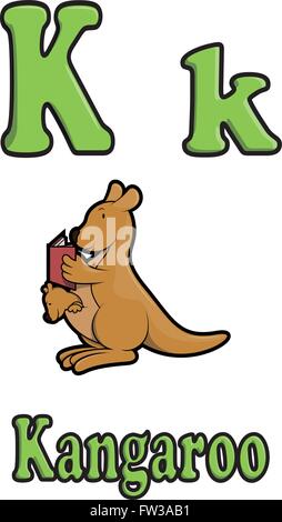 k and kangaroos were reading books Stock Vector