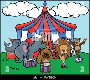 Animal circus safari Stock Vector