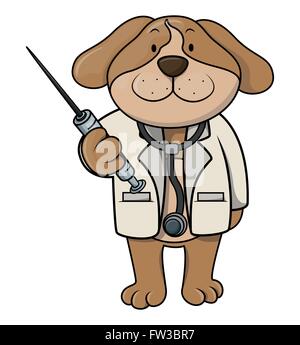 A cartoon doctor wearing lab white coat with stethoscope peeking Stock ...