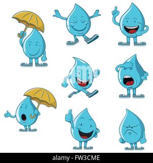 Water Character set collection Stock Vector