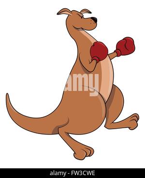 Cute kangaroo with boxing gloves vector illustration Stock Vector Image ...