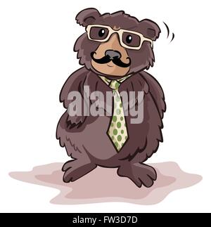 Bear using businessman costume Stock Vector