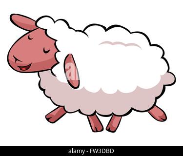 vector cartoon black and white sheep step by step drawing Stock Vector ...