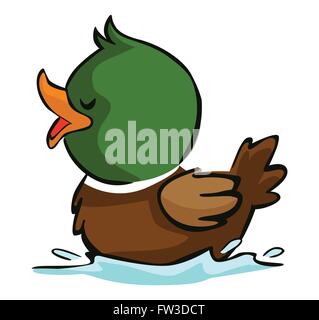 Duck Swimming Stock Vector