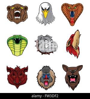 Animal Head Collection : Nine Stock Vector
