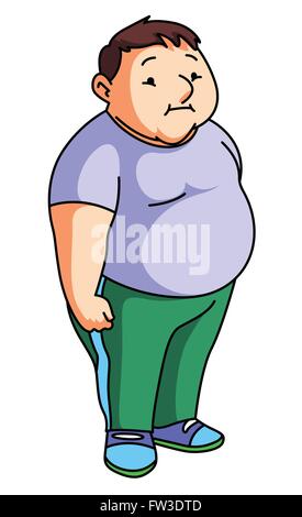 Cartoon fat boy eating big burger Stock Vector Art & Illustration ...