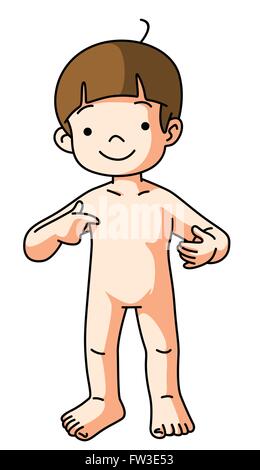 Cartoon baby body parts with english vocabulary vector set ...