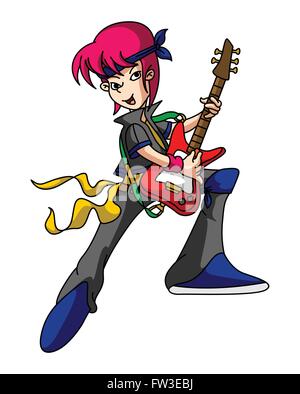 Anime Manga Rock Star Guitar Player Stock Vector Image & Art - Alamy