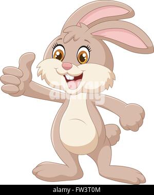 Cartoon rabbit giving thumbs up Stock Vector