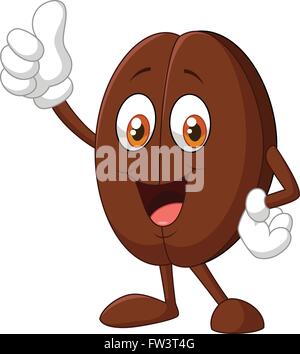 Coffee bean cartoon character with thumb up Stock Vector Image & Art ...