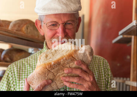 Gotthard Bauer from Woodfired Bread, a bakery in the Australian bush near Yallingup, Western Australia Stock Photo