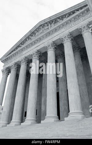 Monochromatic Urban Scene of The United States Supreme Court Building AKA SCOTUS in Washington DC USA Copy Space Stock Photo