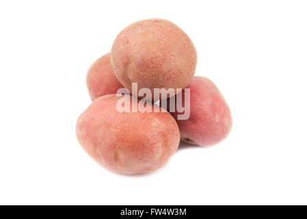 raw red potatoes on white background Stock Photo