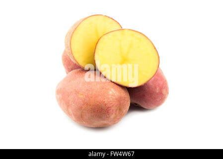 raw red potatoes on white background Stock Photo