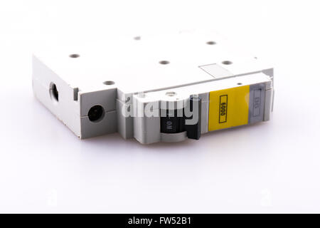 6 Amp Miniature circuit breaker on a white background Stock Photo