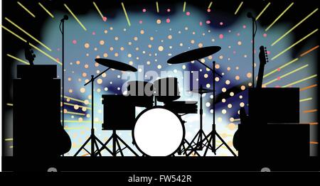 The flash and sparks as a background for a rock band poster Stock Vector