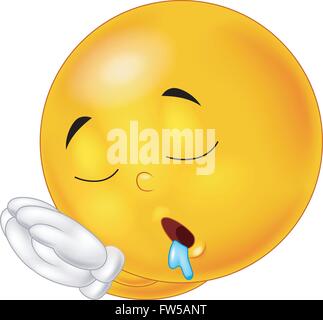 Sleeping cartoon smiley emoticon Stock Vector